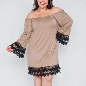 Mocha and Black Plus Dress NWOT